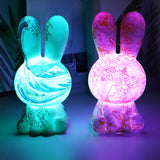 RainbowBunny | Kreativ 3D-skriven LED-nattlampa med handmålad design MILA Sverige