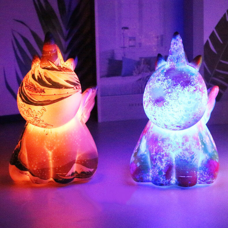 UnicornGlow | Handmålad 3D-tryckt LED-nattlampa MILA Sverige