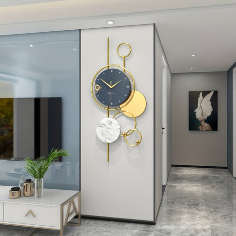 Moderna Guld Metall Väggklocka - Tyst Ickeslagande Klocka, Unik Design för Vardagsrum och Kontor Carvallo
