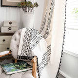 Geometrisk Fringe Gardin Semi Mörkläggande Draperier i Bomullsblandning Carvallo