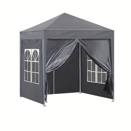 Trädgårdsgazebo Grå Stål Utomhus Festtält Carvallo