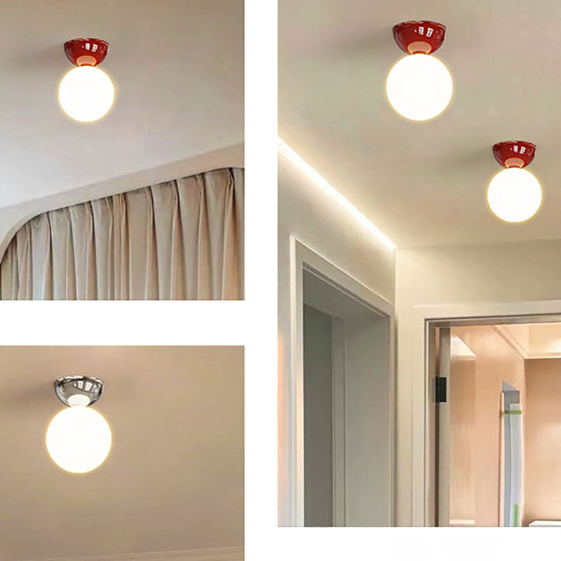 Contemporary Semi-Flush Iron and Glass Ceiling Light MILA Sverige