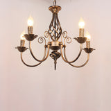 Vintage Bronze Chandlier | 4/6/8 Ljus Matsal Takarmatur i Järn | Brick by Brick Carvallo