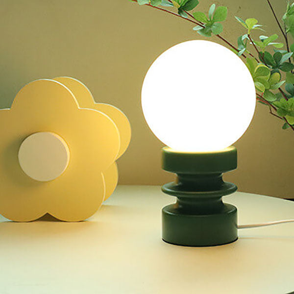Vintage orange bordslampa i massivt glas – Retro berlock med varmt sken MILA Sverige