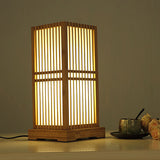 Japansk minimalistisk trä fyrkantig pelarbordslampa Carvallo
