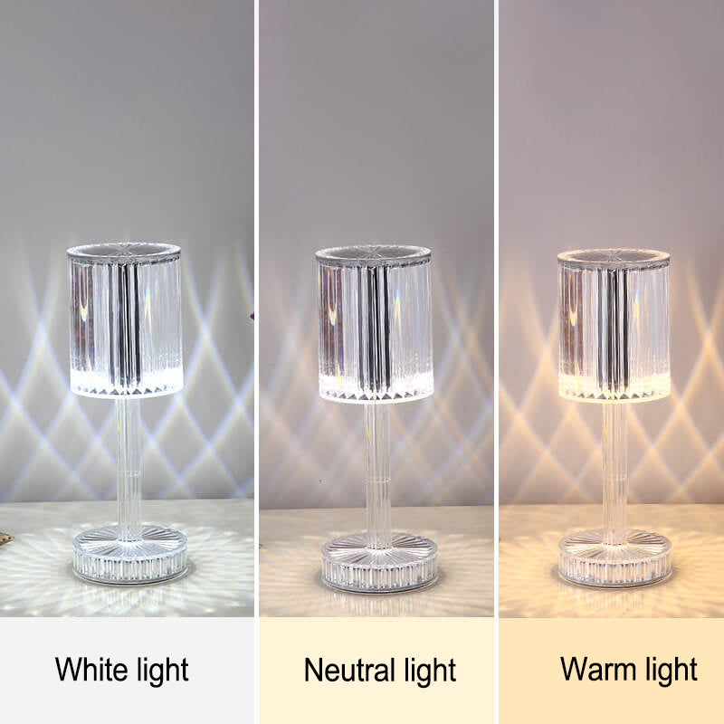 Elegant LED-bordslampa i diamantskuren akryl – Ambient Mood Lighting MILA Sverige