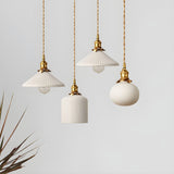 HarmonyGlow Light - Vintage-keramisk-glas-hänglampa Carvallo