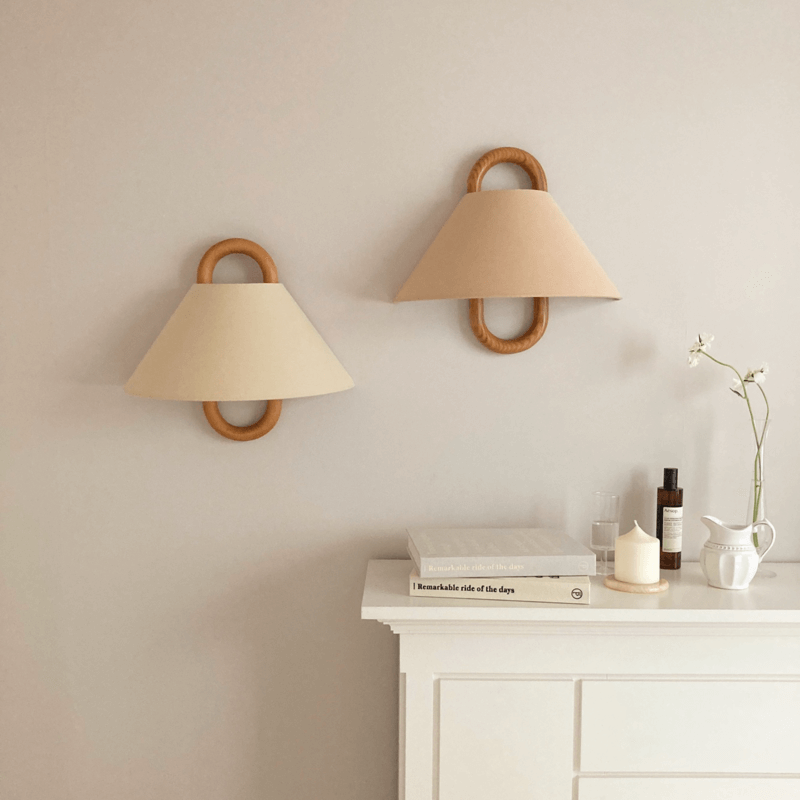 Vägglampa Modern Trä Tyg Sconcelampa Carvallo