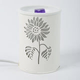 Modern cylindrisk vaxlampa – blommönster med aromaterapiglöd Save translation MILA Sverige