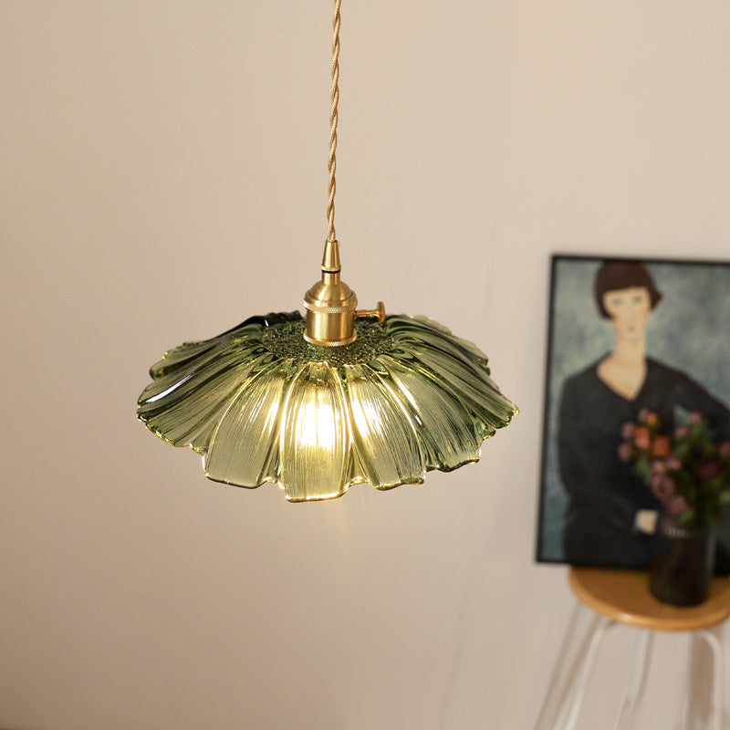 Vintage Floral Glass Pendant Light Fixture for Dining Room - Elegant Retro Design to Illuminate Your Space Carvallo