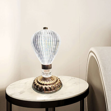 Vintage Elegance LED-bordslampa – lyxig nattlampa i akryl och metall MILA Sverige