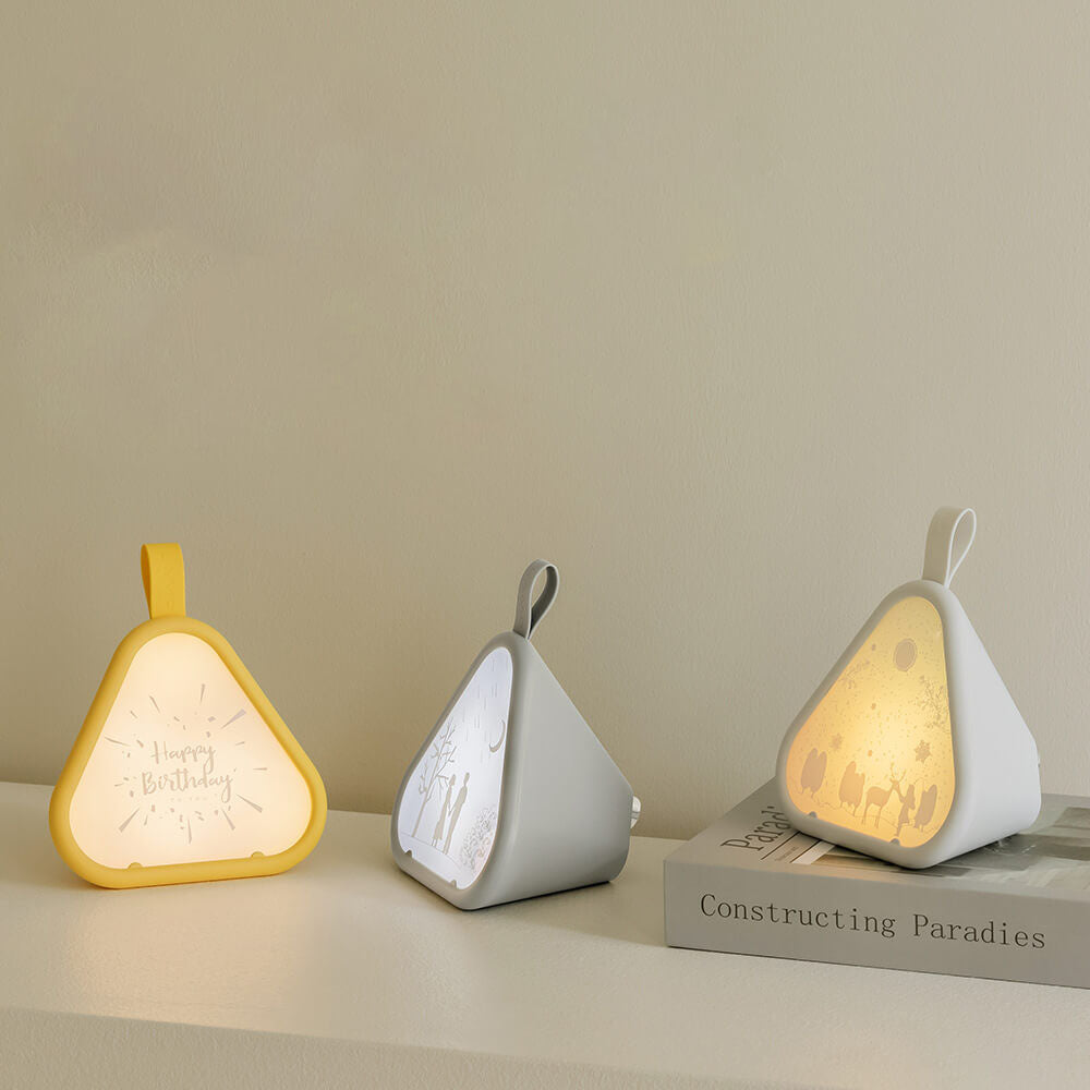 Geometric Glow LED Nattljus – Triangulär 7-färgs omgivande lampa MILA Sverige