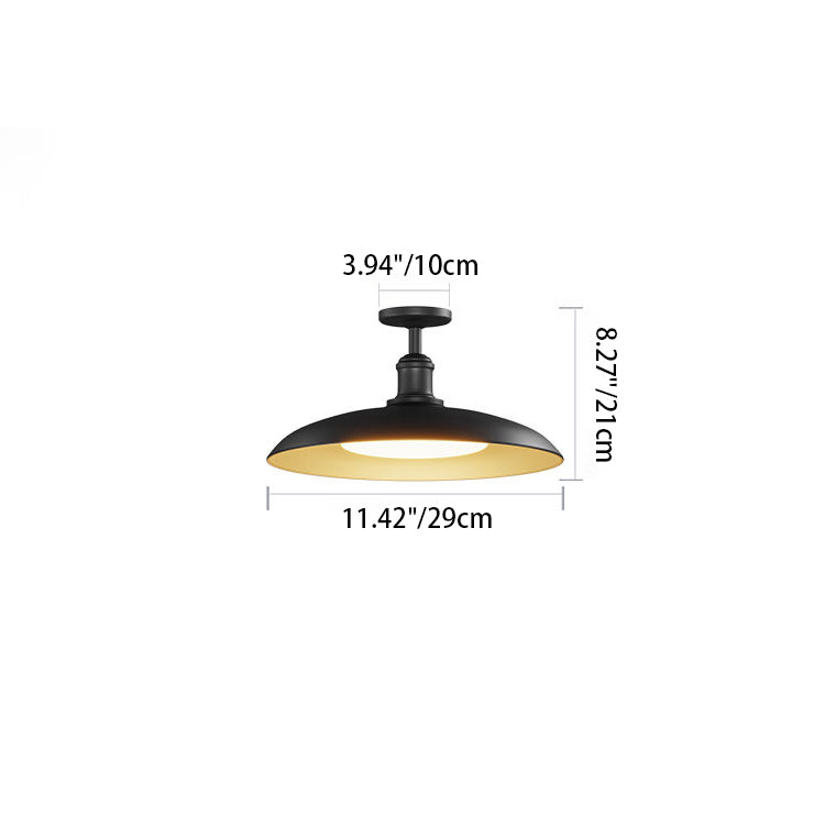 Rund, halvspolad taklampa i stål MILA Sverige