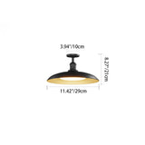 Rund, halvspolad taklampa i stål MILA Sverige