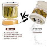 Carvallo - Inlagd gurka och oliv glasbehållare med sil Carvallo