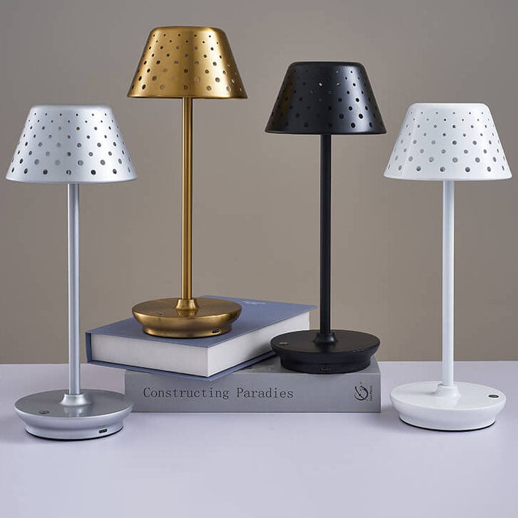 LumiSteel | Modern Minimalistisk Perforerad Smidesjärn USB LED Bordslampa MILA Sverige