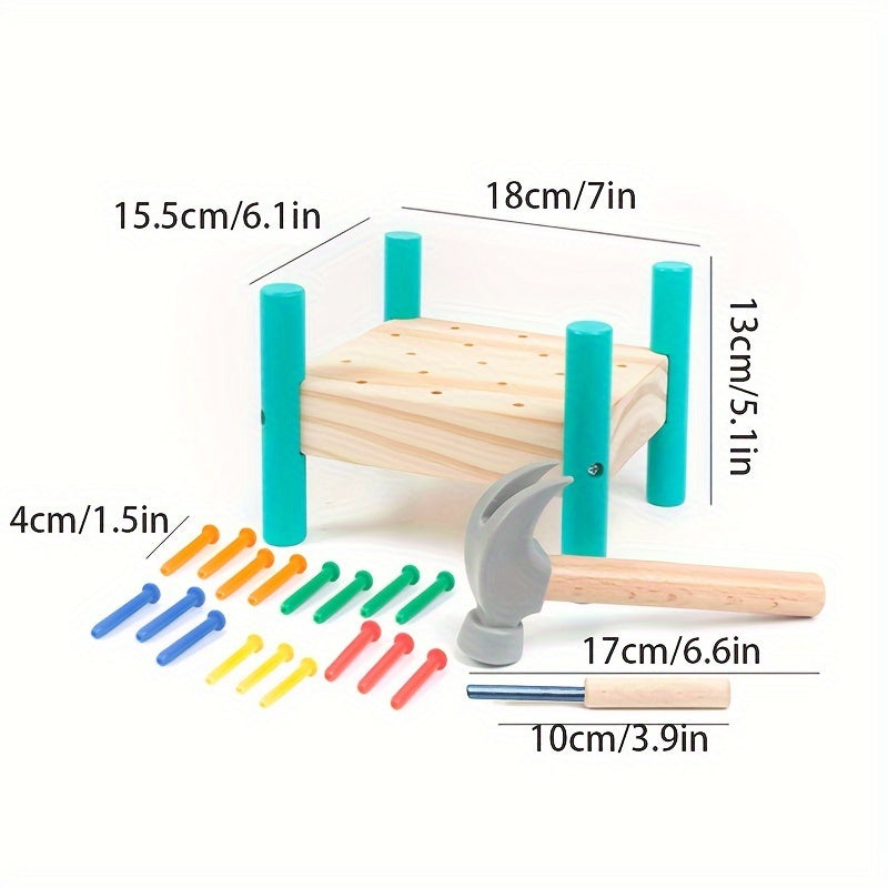 Carvallo Klopfino | Klopfbänk mit Nägeln zum Herausziehen | Farben lernen & Koordination fördern Carvallo