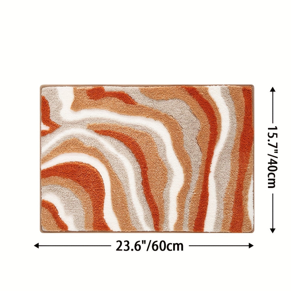 Geometrisk Badrumsmatta – Absorberande och Mjuk med Rutschfri Baksida Carvallo
