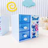 Disney Stitch Cartoon 3-compartment förvaringslåda – Multifunktionell organizer för skrivbord, smycken och leksaker Carvallo