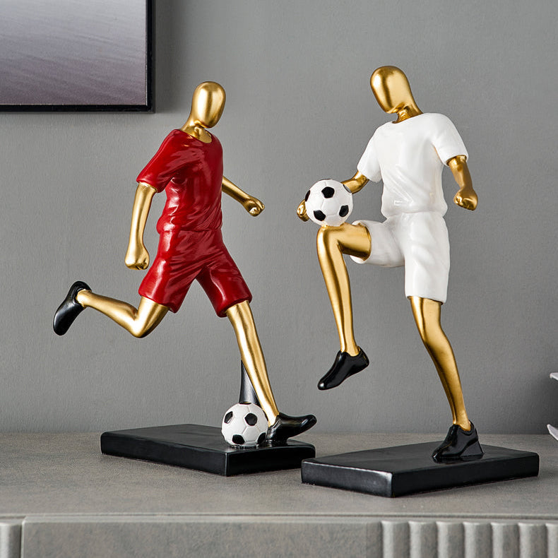 Abstract fotbollsspelare figur i unik heminredning och konstnärlighet Carvallo