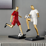 Abstract fotbollsspelare figur i unik heminredning och konstnärlighet Carvallo