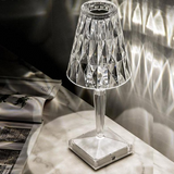 Fascinerande diamantglas bordslampa Carvallo