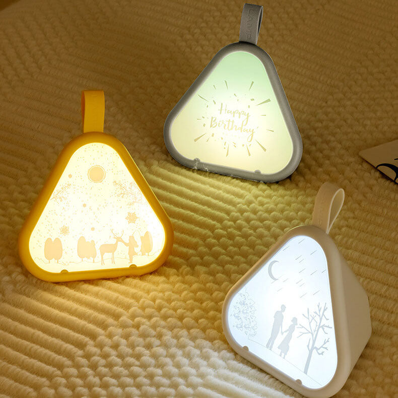 Geometric Glow LED Nattljus – Triangulär 7-färgs omgivande lampa MILA Sverige