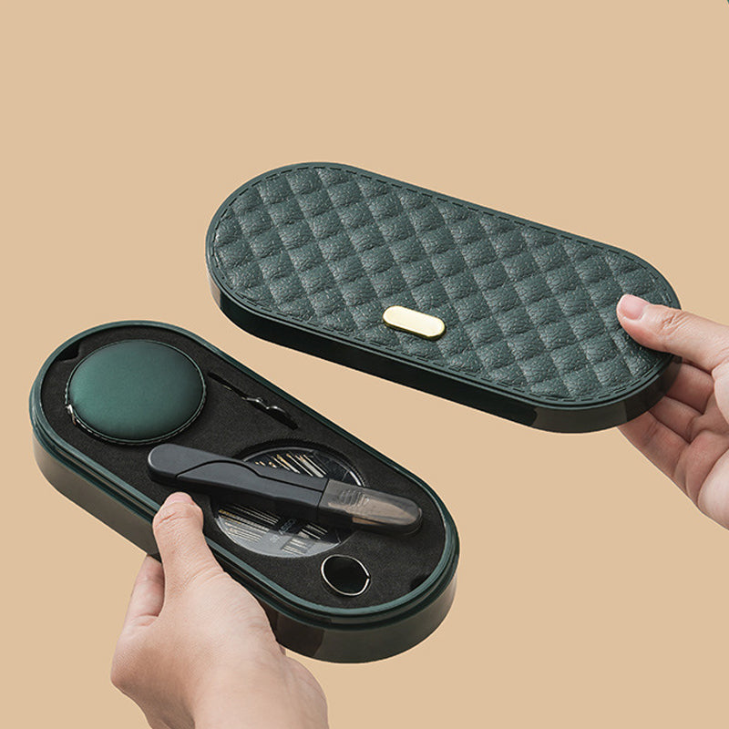 Carvallo Nähset i dubbel-etui | 20 färgglada spolar & läder-måttband | Kompakt & organiserat | 19,5×8,5×3,8 cm Carvallo