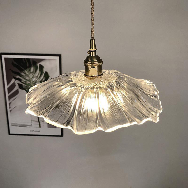 Vintage Floral Glass Pendant Light Fixture for Dining Room - Elegant Retro Design to Illuminate Your Space Carvallo