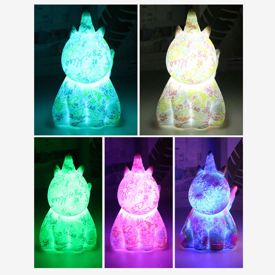 UnicornGlow | Handmålad 3D-tryckt LED-nattlampa MILA Sverige
