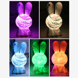 RainbowBunny | Kreativ 3D-skriven LED-nattlampa med handmålad design MILA Sverige