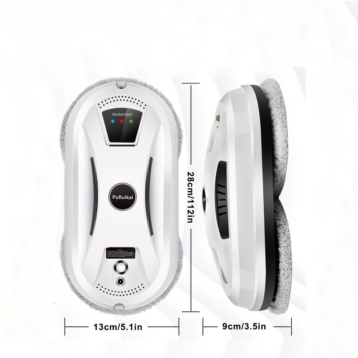 Fullt automatiskt fönsterputs - Intelligent glasrengörare med fjärrkontroll för effektiv rengöring Carvallo
