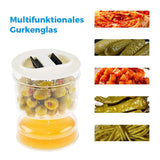 Carvallo - Inlagd gurka och oliv glasbehållare med sil Carvallo