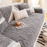 Branch Jacquard Elegant Decorative Plush Non-Slip Sofföverdrag Carvallo