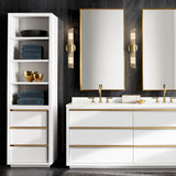 Modern Guld Vägglampa | LED Glas Vanity | Armatur Hårddragen | 10,63" eller 18,90" | Brick by Brick Carvallo