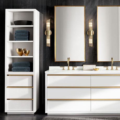 Modern Guld Vägglampa | LED Glas Vanity | Armatur Hårddragen | 10,63" eller 18,90" | Brick by Brick Carvallo