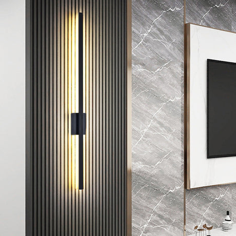 Industriell minimalistisk lång LED järn vägglampor för samtida vardagsrumsinredning och stilfull belysning Carvallo