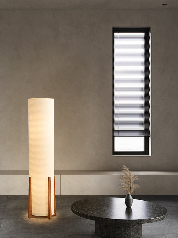 Japanskinspirerad Wabi-Sabi Golvlampa i Papper & Trä – Skulptural Belysning i Naturlig Stil Hemnix