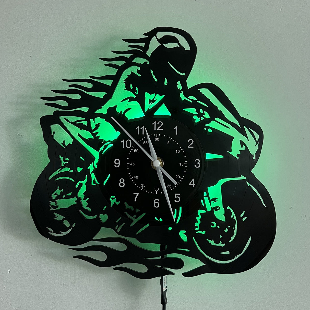 Vinylskivklocka - Motortema, Stil, För Vardagsrum och Kontorsdekoration Carvallo