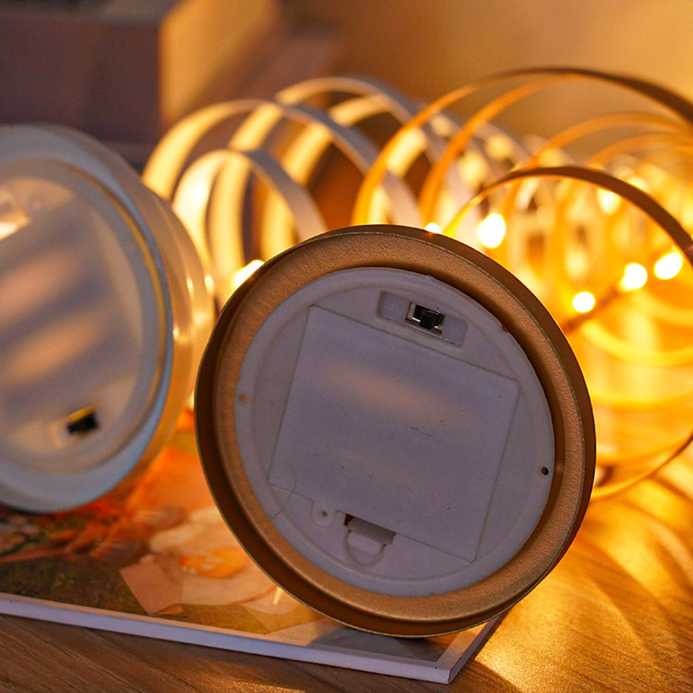 Bordslampa med LED-lampor och metallträ Carvallo