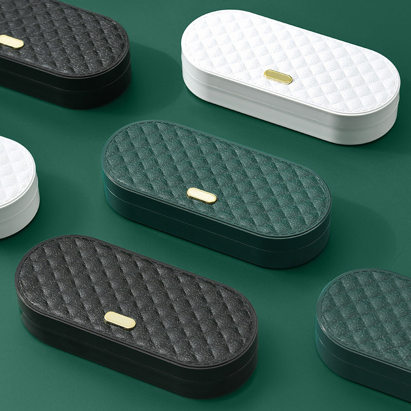 Carvallo Nähset i dubbel-etui | 20 färgglada spolar & läder-måttband | Kompakt & organiserat | 19,5×8,5×3,8 cm Carvallo