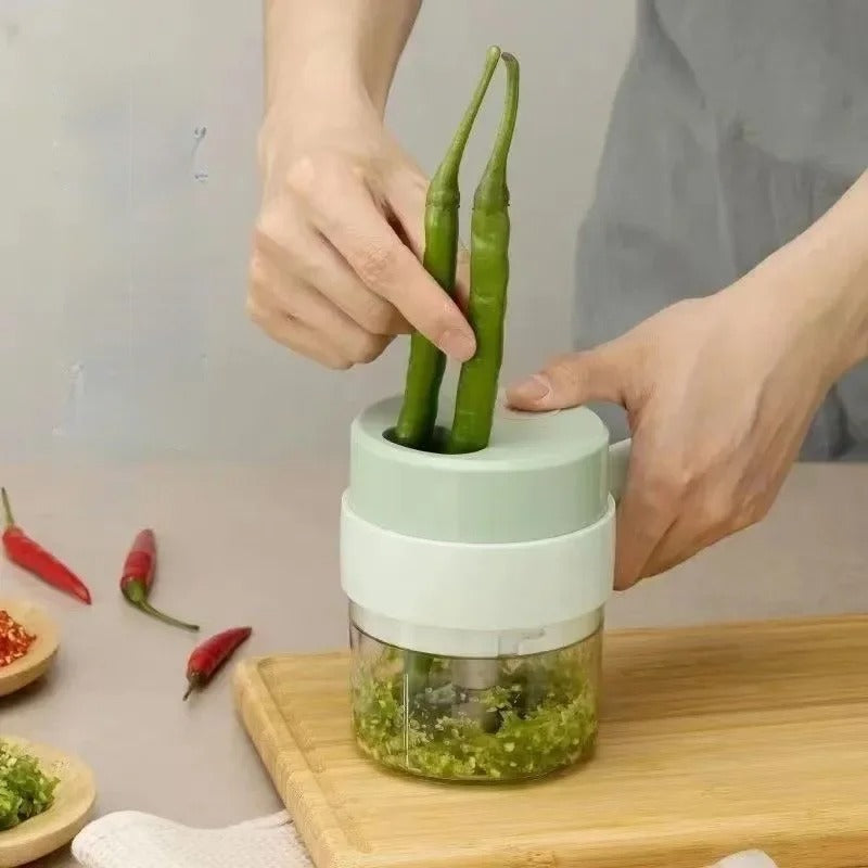 QuickChop - Trådlös 4 i 1 grönsaksskärare för enkel matlagning Carvallo