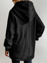 Dam Hoodie Sportig Dragkedja 100% Bomull Hemnix
