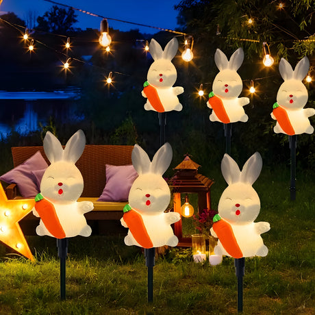 HoppyShine Light – 6-pack Solarbetrivna Påskhar-lampor Carvallo