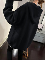 Dam Hoodie Leende Design Justerbar Sladd 100% Bomull