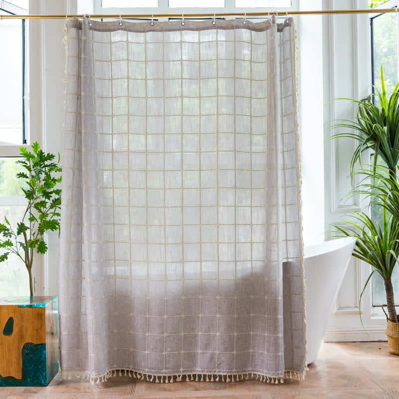 Vintage Inspirerad Rutig Duschgardin Carvallo