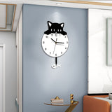 Purrfect Time Stilig Svängande Katt Väggeklocka Modern Design Carvallo
