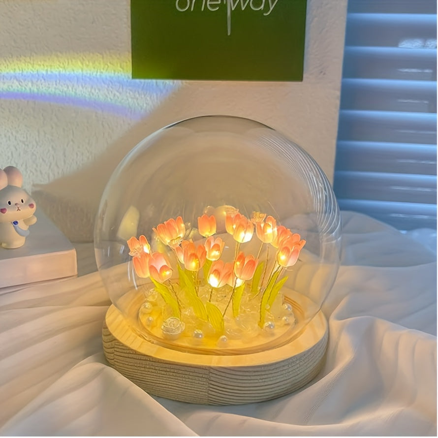 TulipGlow - Kreativ Tulpan Nattlampa DIY Bordslampa för Rumsdekoration Carvallo