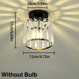 CrystalLuxe - Modern E27 LED Taklampa, Svart Guld med Kristallglas Carvallo