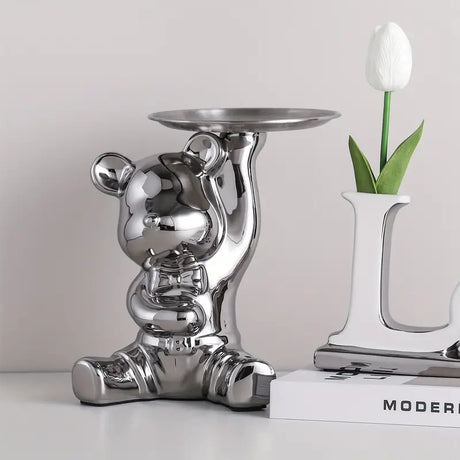 Carvallo – Lyxig Dekorativ Skulpturhållare med Glänsande Keramisk Yta Carvallo